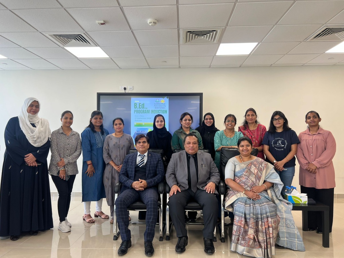 Director of MIE-SPPU Qatar Campus Prof. Dr. B B Nath with other officials and students during the event.