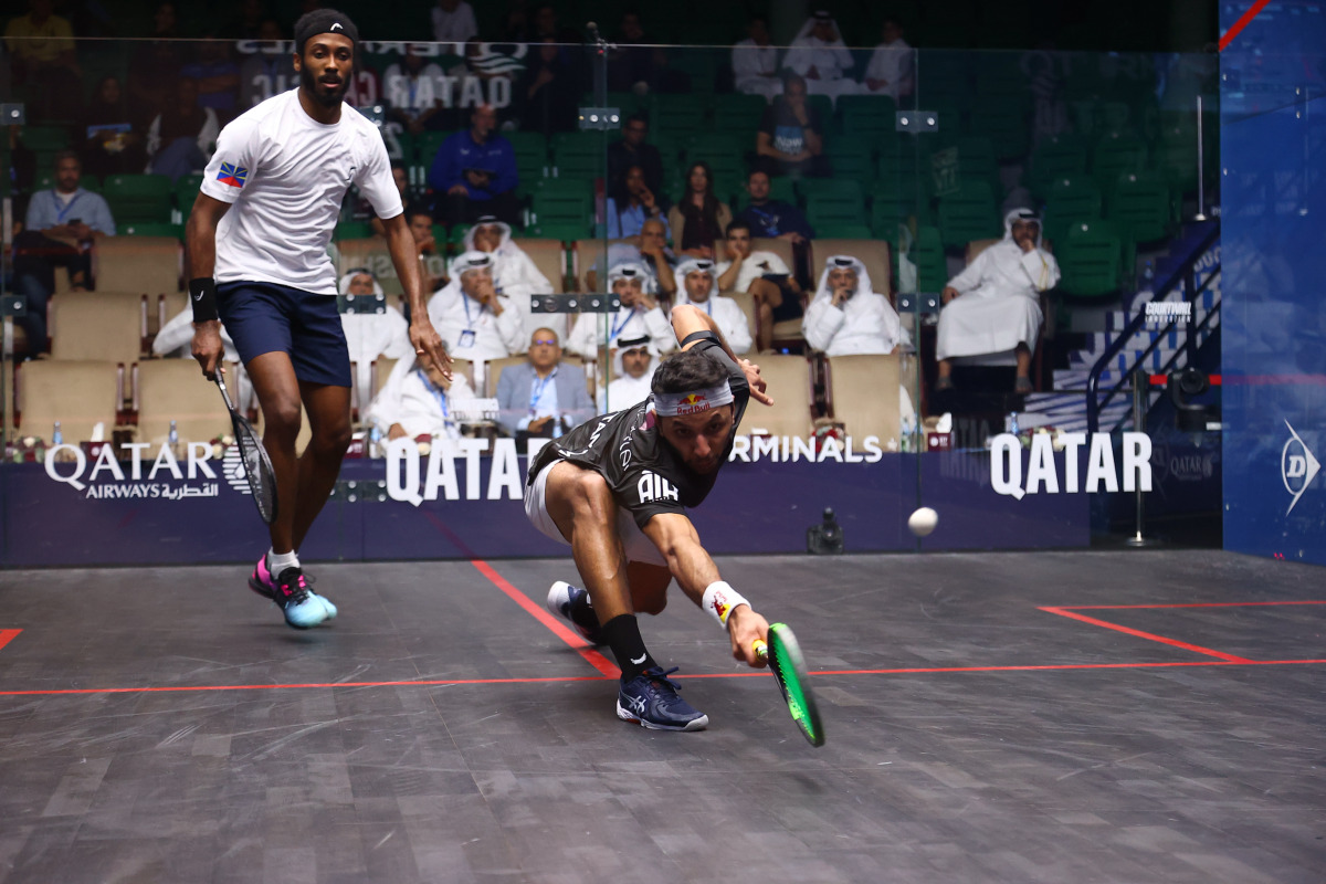Qatar's Abdulla Al Tamimi (right) in action against Frenchman Sebastien Bonmalais. 