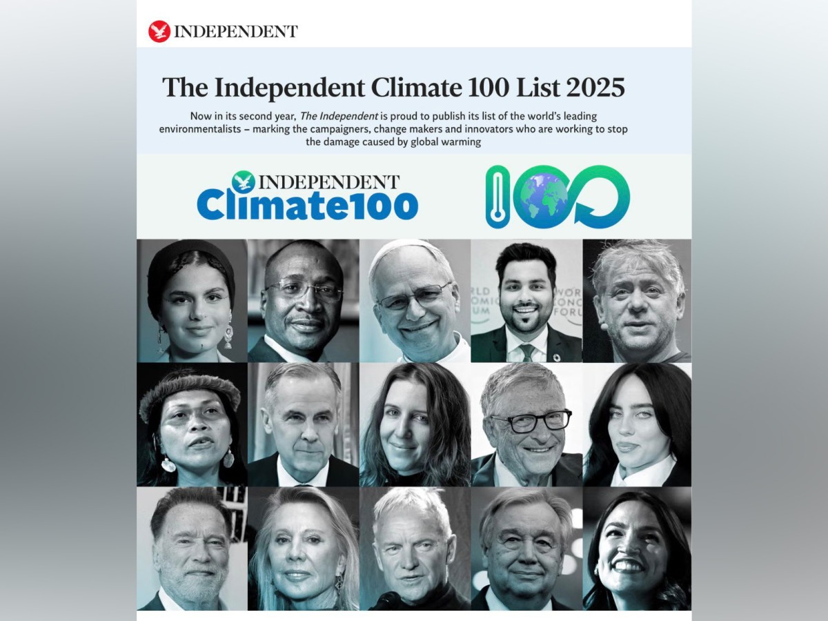 The Independent Climate 100 List 2025 featuring environmentalist Neeshad Shafi.