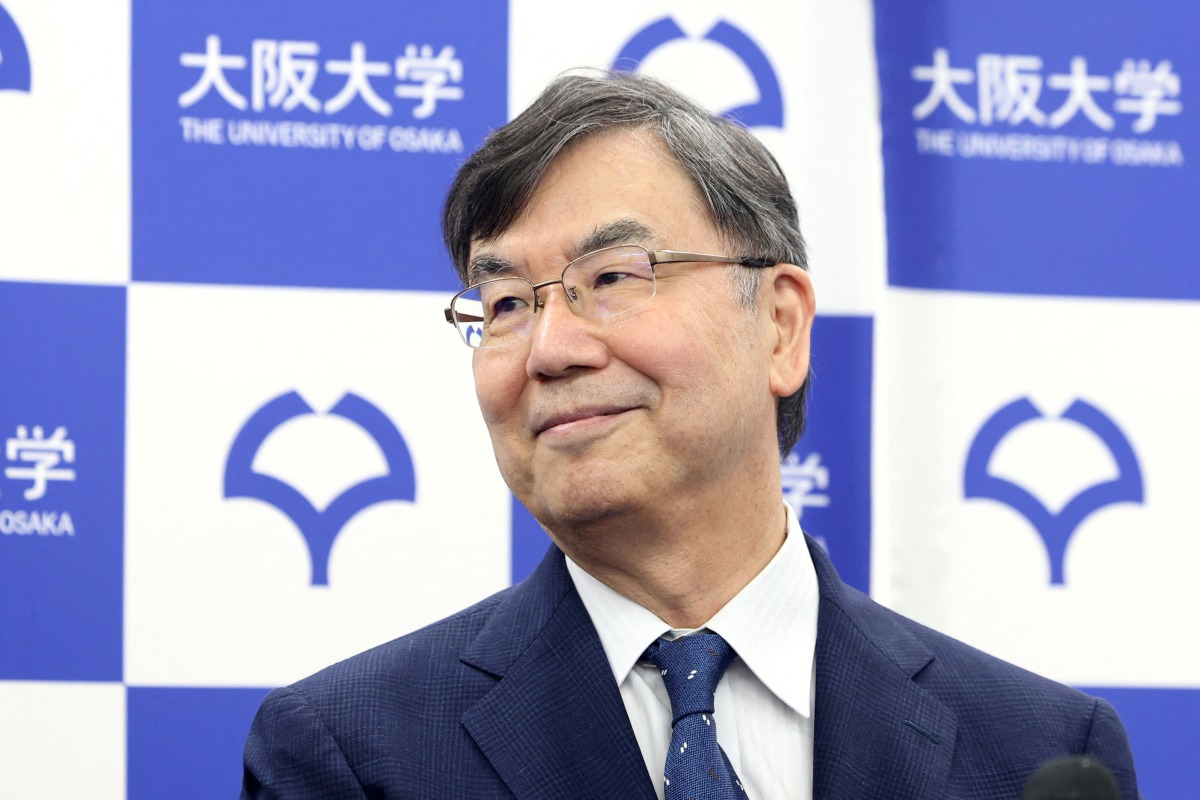 Shimon Sakaguchi, an immunologist and a distinguished professor of Osaka University, attends a press conference after winning the 2025 Nobel Prize in medicine, in Suita, Osaka prefecture on October 6, 2025. Photo by PAUL MILLER / AFP