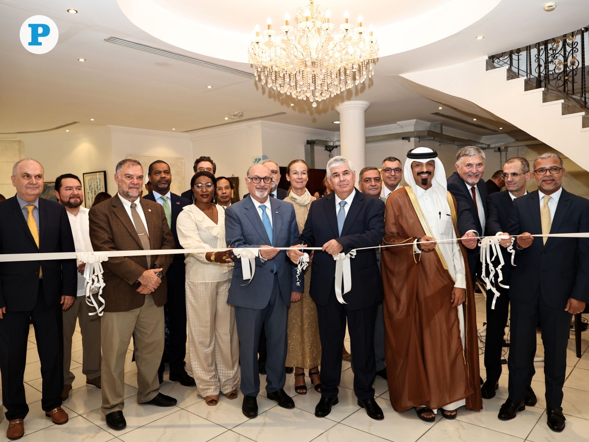 Ambassador of Argentina to Qatar H E Guillermo L Nicolas (fifth left); Founder and Patron of Art, Fashion, and Cultural Diplomacy, Farhan Sheikh (sixth left) with other dignitaries at the 3rd Edition of the Arts, Fashion and Cultural Diplomacy Exhibition opening. Pic by Salim Matramkot/The Peninsula 