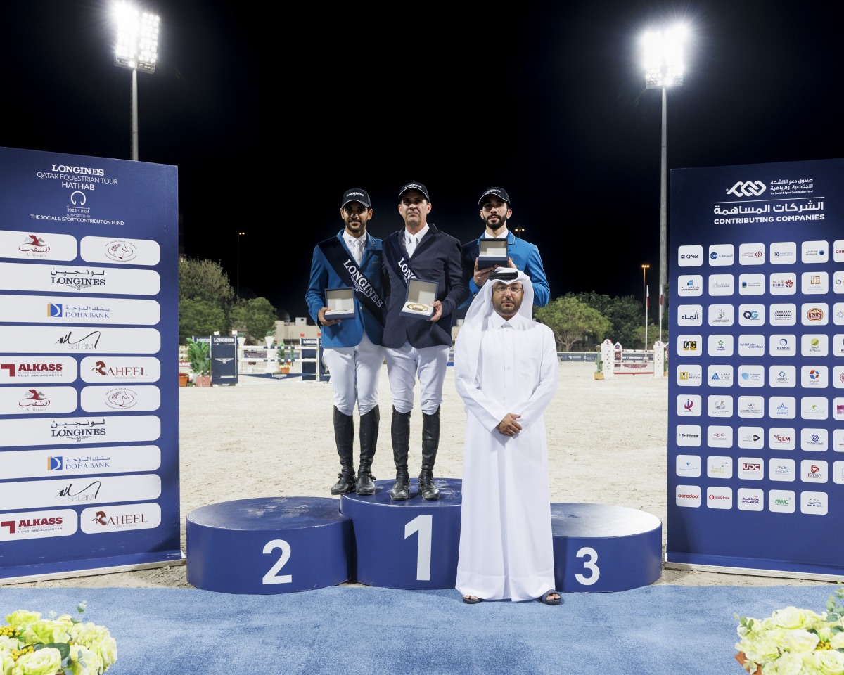 The podium winners of Diamond Tour were crowned by Manager of Qatar Equestrian Team Fahad Rashid Al Amri. 