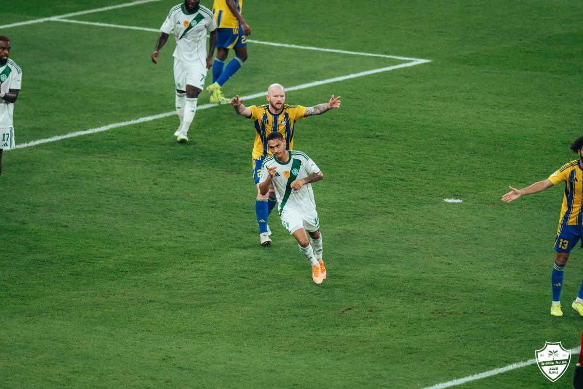 Al Ahli Saudi FC's Enzo Millot celebrates after scoring a goal.