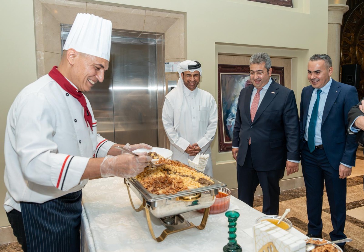 General Manager of Katara H E Professor Dr. Khalid bin Ibrahim Al-Sulaiti, Ambassador of Egypt H E Walid Fahmy Al-Faqi, and others at the tasting event. 