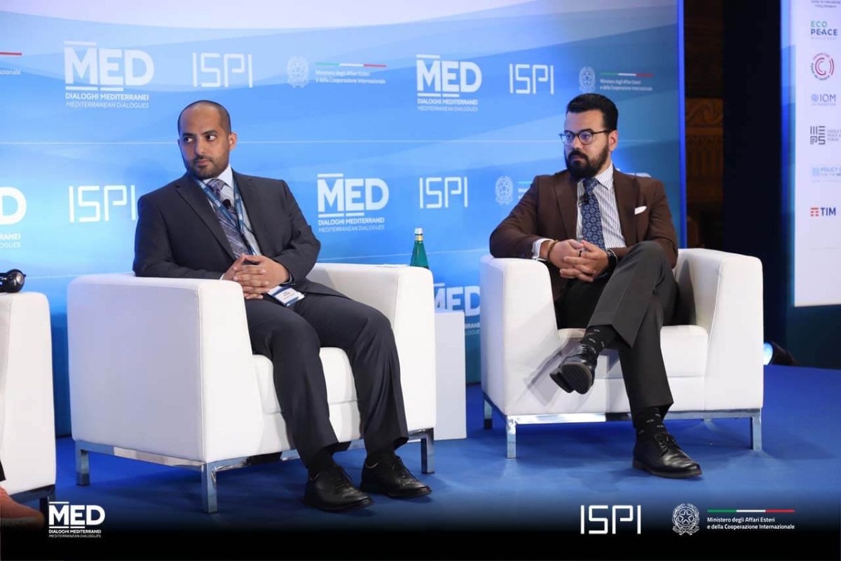 Director of the Consultation Department in Saudi Arabia Faisal Al-Otaibi (left) and Director of Strategic Technologies and Cyber Security Program at the Middle East Institute Mohamed Suleiman during the session. 