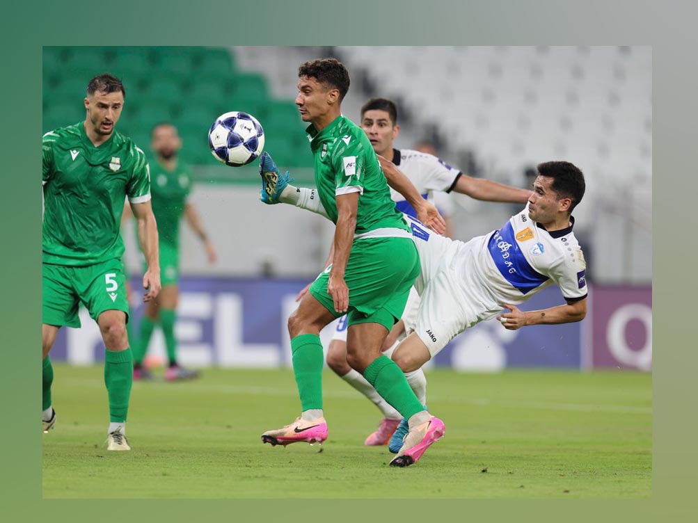 Action during the AFC Champions League Two Group B clash between Al Ahli and FK Arkadag at  Al Thumama Stadium yesterday. 