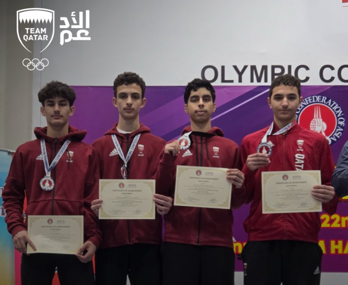 Qatar fencing team at the Asian U23 Championships in Kuala Lumpur