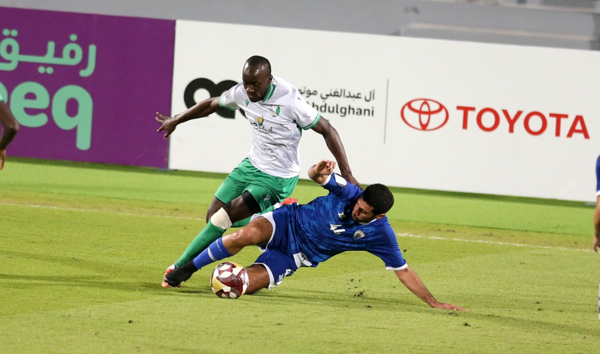 Action during the match between Al Waab and Al Kharaitiyat.