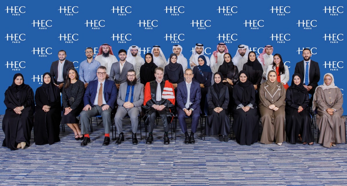EMBA ELT launch group with HEC Paris, Doha officials.
