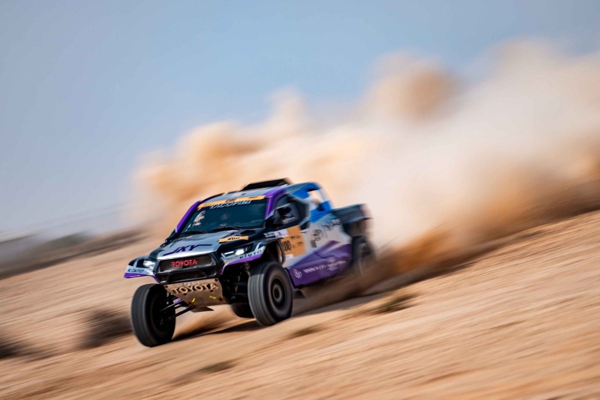 Juan Cruz Yacopini during a shakedown test near Lusail yesterday.