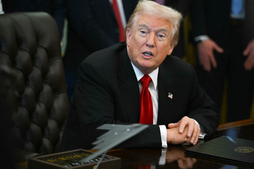 US President Donald Trump speaks during an event about weight-loss drugs in the Oval Office of the White House in Washington, DC on November 6, 2025. (Photo by Andrew Caballero-Reynolds / AFP)

