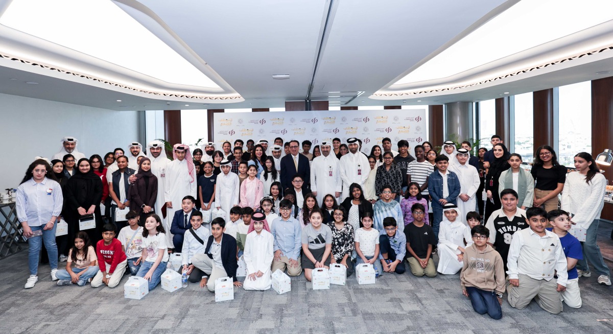 Participants during Qatar Foundation's Little Employee initiative programme hosted by 
Commercial Bank.
