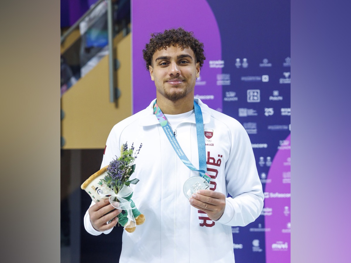 Qatar swimmer Ali Tamer claimed silver in the men’s 100-meter freestyle