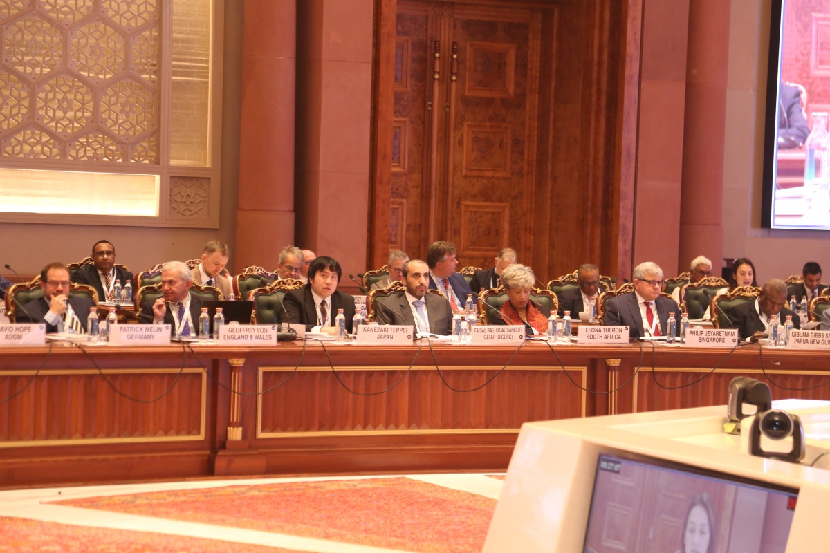 CEO of the QICDRC, Faisal Rashid Al-Sahouti with other officials during the meeting.