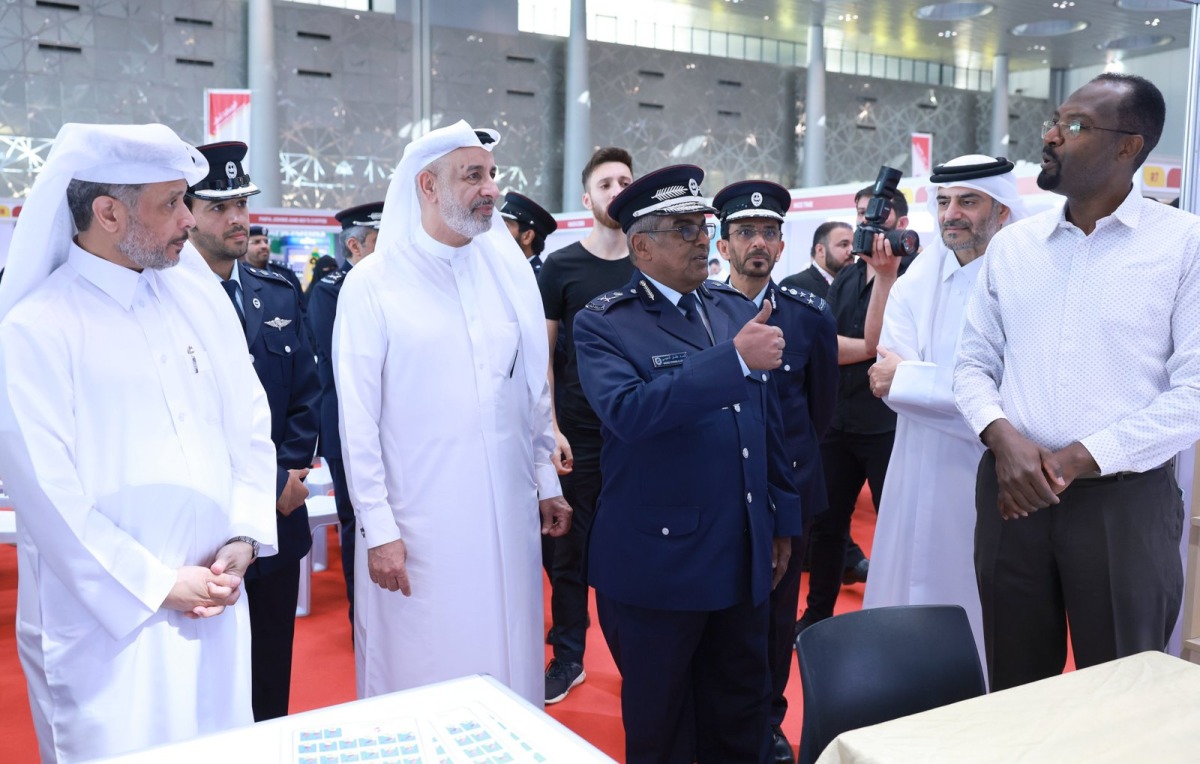 CEO of Dar Al Sharq Group and Chairman of the Organising Committee of Kids Expo Abdul Latif Abdullah Al Mahmoud and Director-General of Civil Defence, Major General Hamad Othman Al Dhaimi with other officials touring the Kids Expo 2025 at DECC.