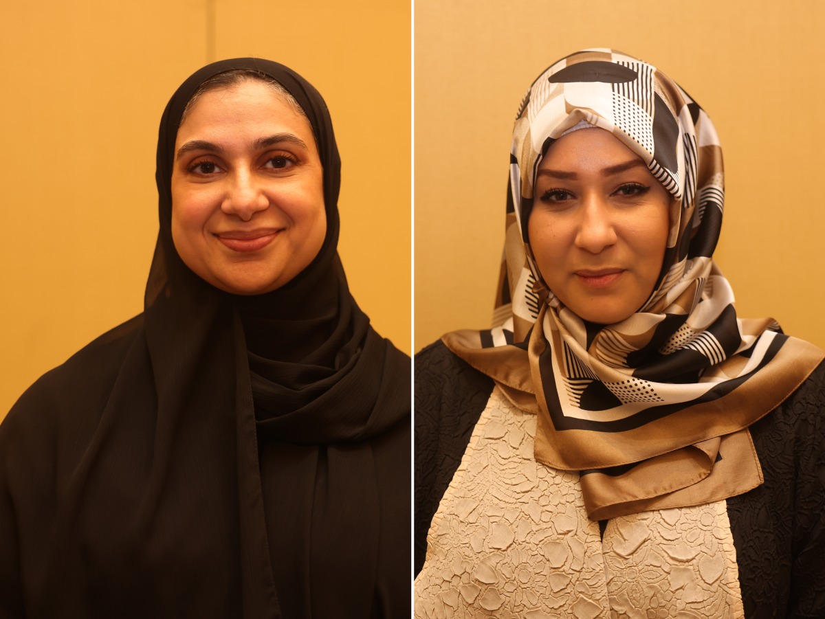 (Left) Executive Director of Strategy, Management and Partnerships at QF Higher Education, Hend Zainal, and Director of Academic Affairs at QF Higher Education, Dr. Samah Gamar 