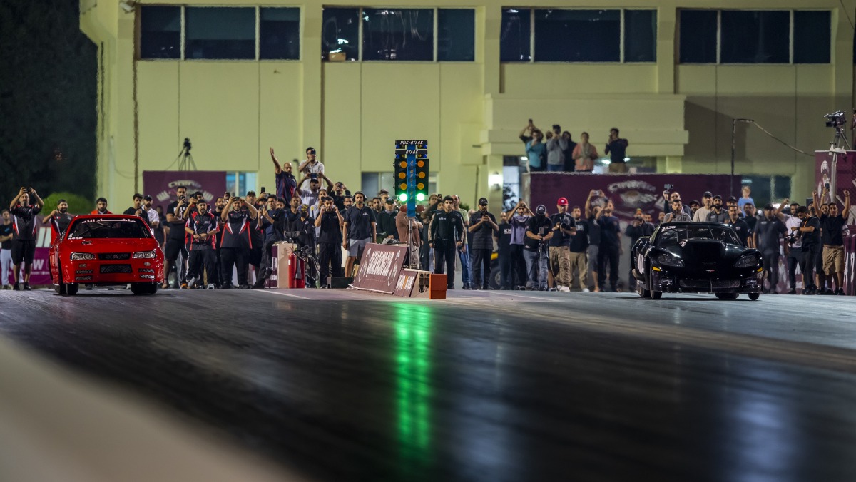 Action from the final races of the first round of Qatar Drag Racing Championship.