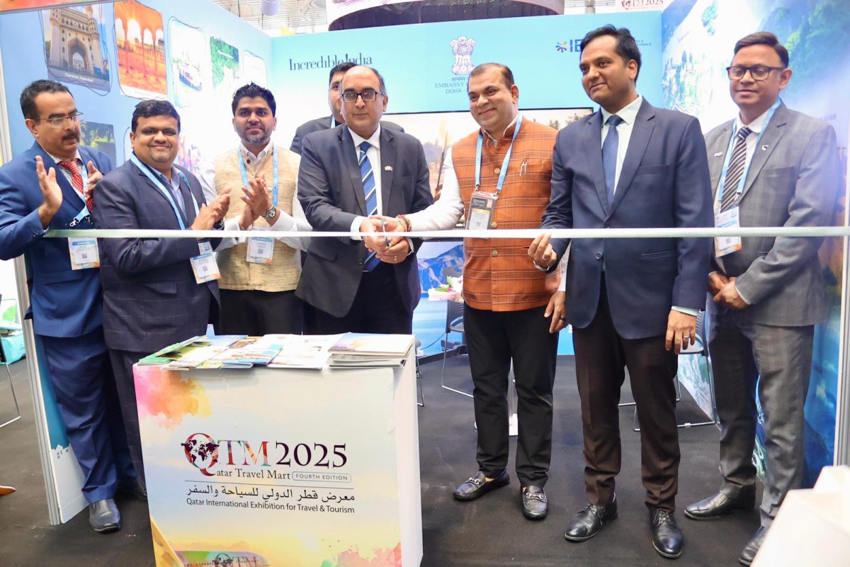 Minister of Tourism, IT and E&C of Goa H E Rohan A Khaunte and the Ambassador of India to Qatar H E Vipul inaugurating India and Goa Pavilions at QTM 2025.
