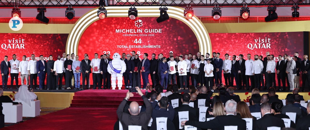 Winners with officials at the Michelin Guide Award. Pic: Salim Matramkot/ The Peninsula