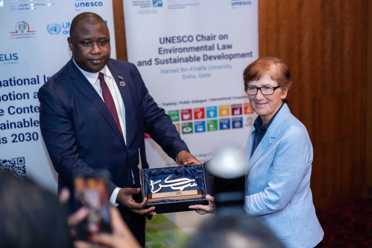 Attorney General and Minister of Justice of the Republic of the Gambia Hon Dawda A Jallow with the dean of College of Law during the event.