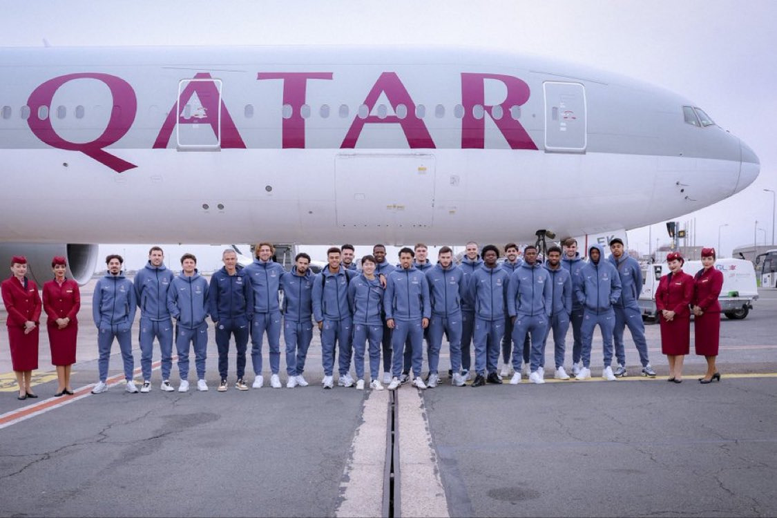 PSG squad pose for a photo ahead of their departure to Doha yesterday for the FIFA Intercontinental Cup Qatar 2025 final against Flamengo. PIC: PSG 