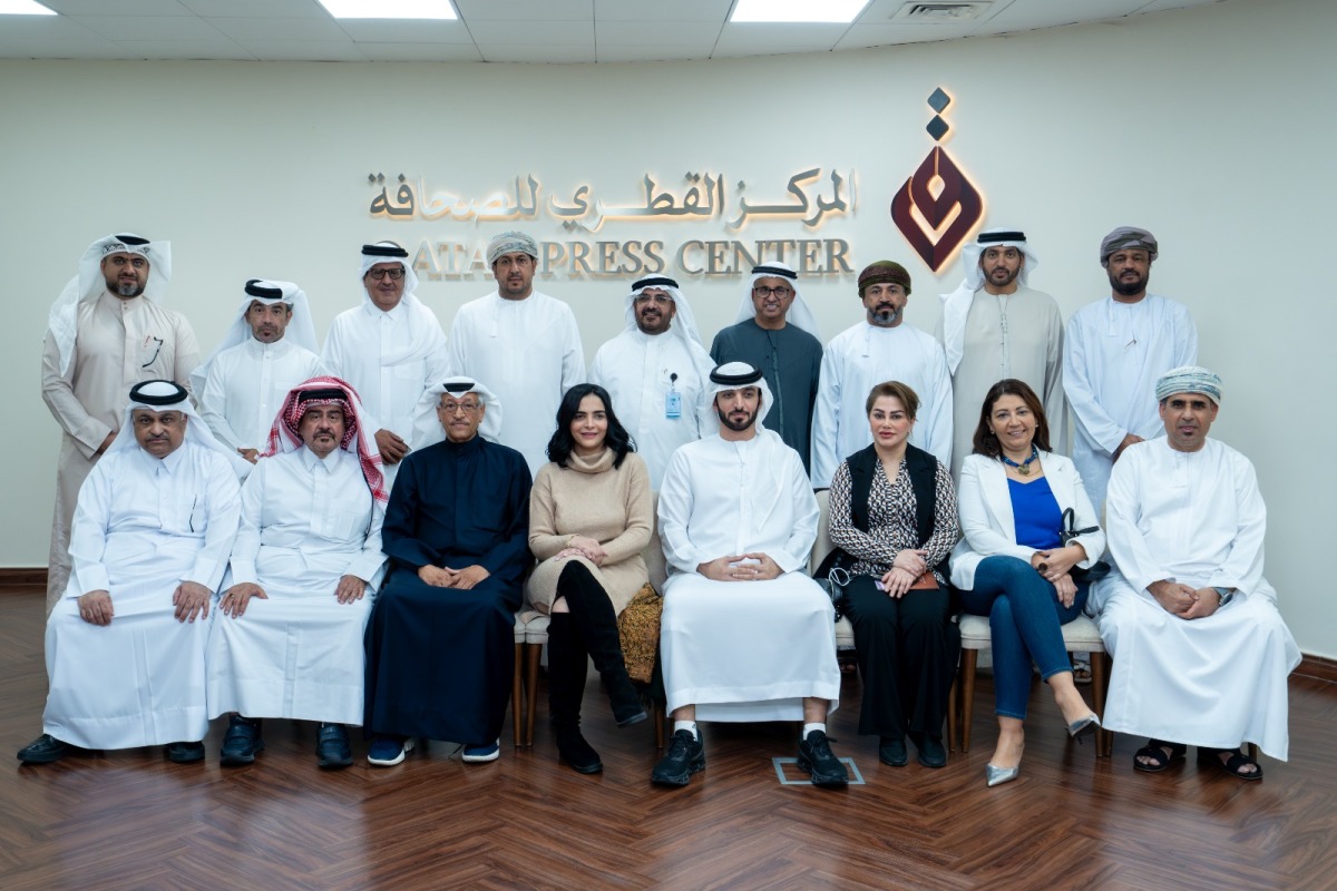 Qatar Press Centre Director General along with members of a delegation consisting of Gulf and Arab journalists at Qatar Press Centre Doha.
