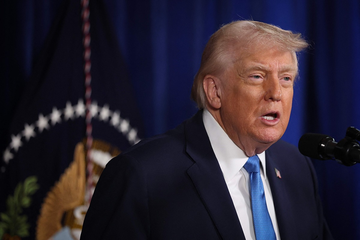 US President Donald Trump addresses the media during a news conference at his Mar-a-Lago club on January 03, 2026, in Palm Beach, Florida. (Photo by JOE RAEDLE / GETTY IMAGES NORTH AMERICA / Getty Images via AFP)