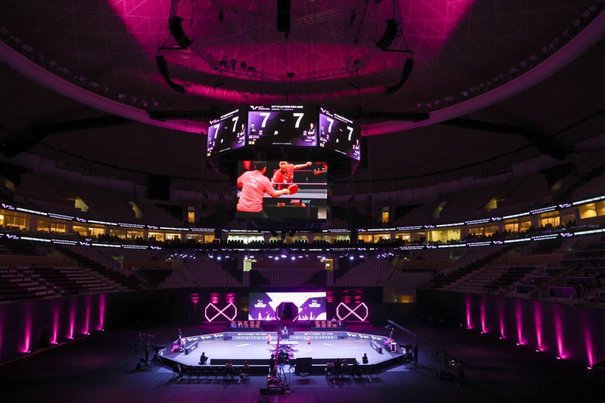 A general view at the Lusail Sports Arena during the WTT Champions tournament on Sunday. 
