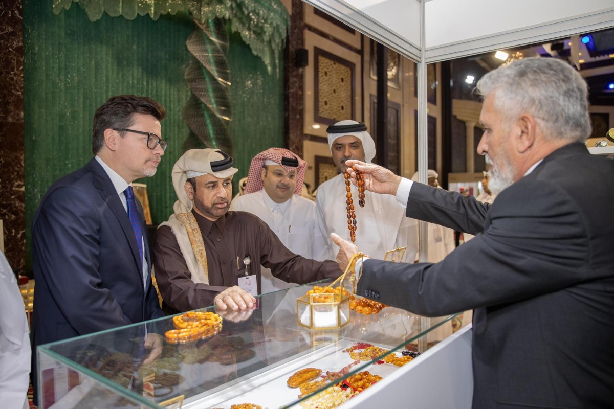 Director General of the Katara Cultural Village Foundation  Professor Dr. Khalid bin Ibrahim Al-Sulaiti (second left) with Ambassador of Poland H E Tomasz Sadziński (left) at the event.