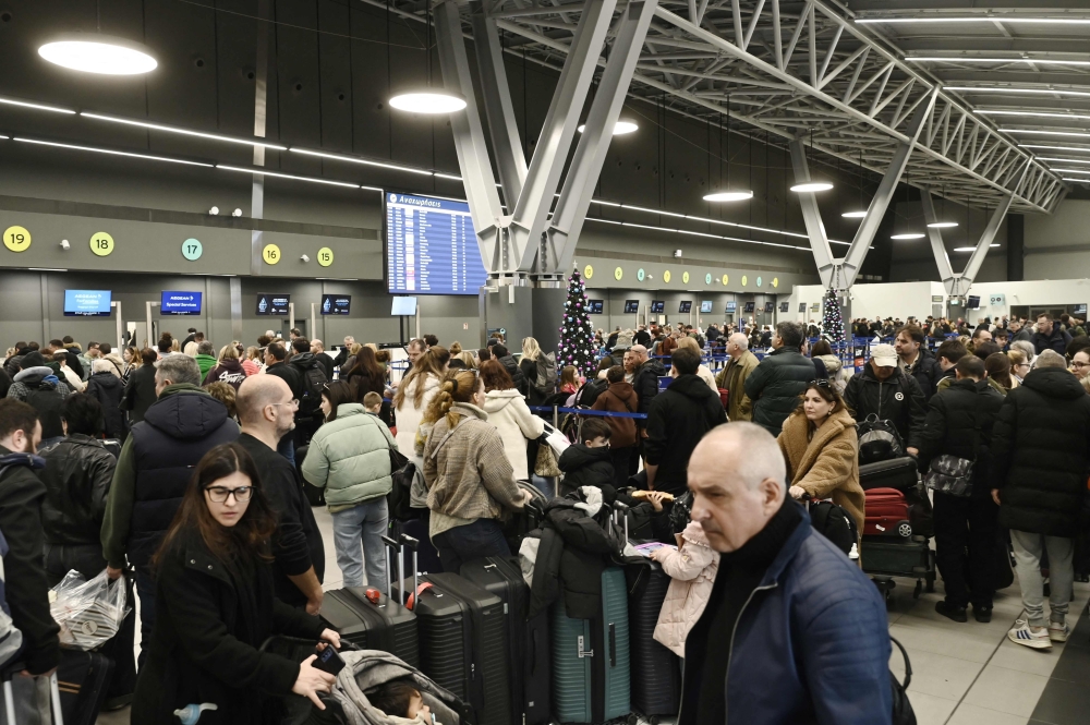 (Files) Passengers wait at the Thessaloniki Airport 