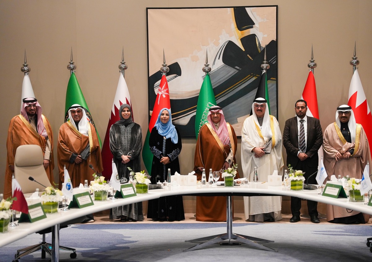 Minister of Education and Higher Education H E Lolwah bint Rashid bin Mohammed Al Khater with Their Excellencies Ministers of Education from the GCC countries.