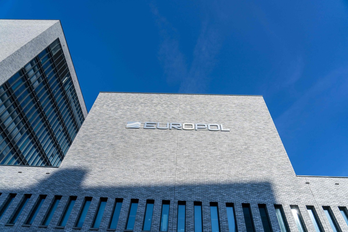 This photograph taken on June 8, 2021, in The Hague shows a view of the EU police agency Europol buildings. Photo by Jerry Lampen / ANP / AFP