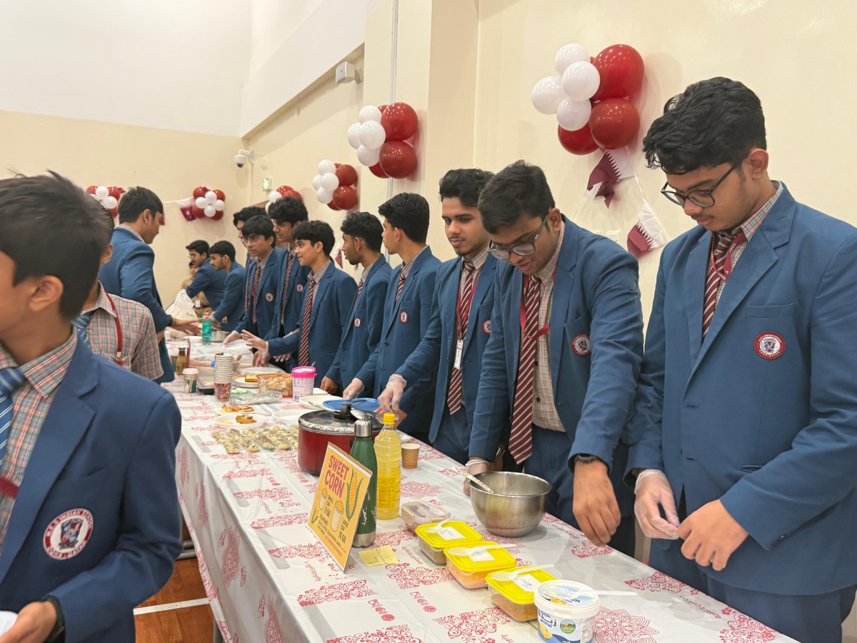 Students during the food festival.