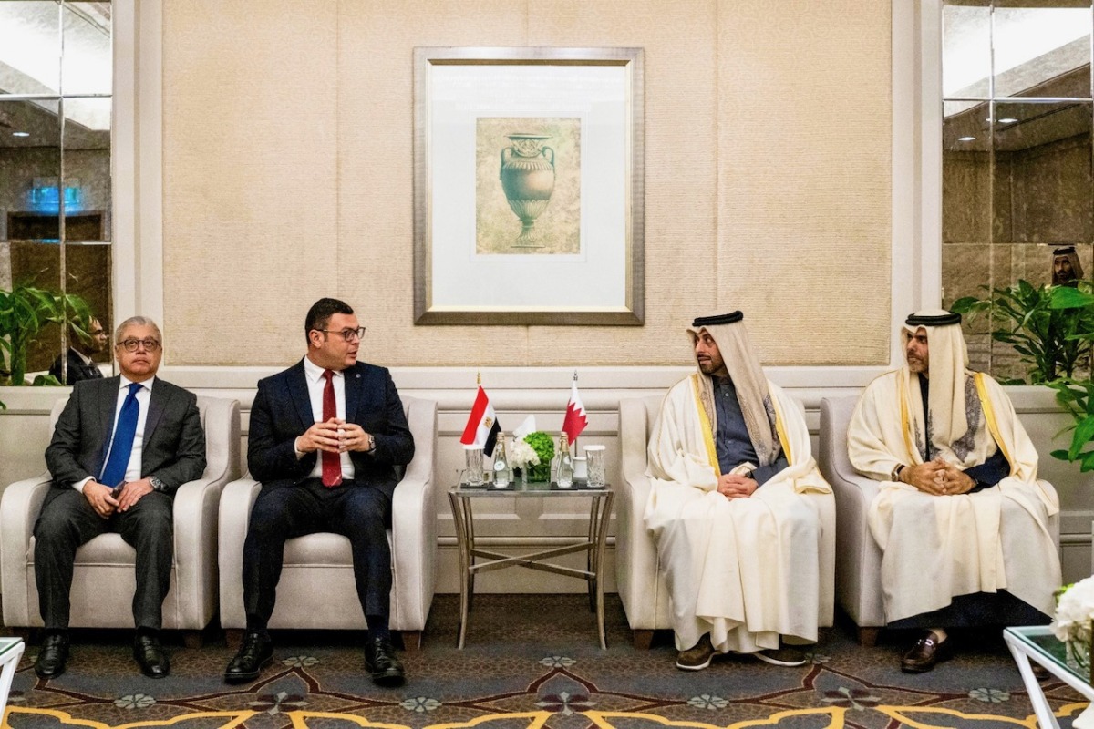 Minister of Municipality H E Abdullah bin Hamad bin Abdullah Al Attiyah (second right) during a meeting with Minister of Housing, Utilities and Urban Communities of Egypt in Saudi Arabia.