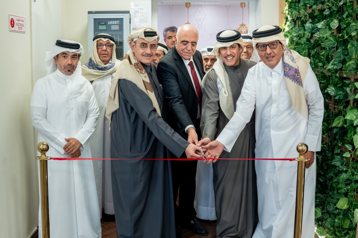 Member of Shura Council H E Khalid bin Ahmed Al-Ubaidan with other officials and guests inaugurating the exhibition.