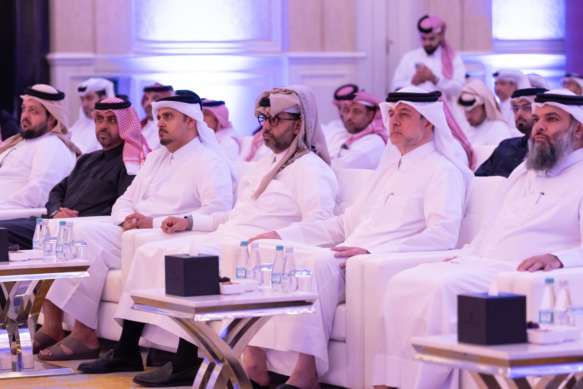 Secretary-General of NPC Dr. Abdulaziz bin Nasser bin Mubarak Al Khalifa and other dignitaries during the Doha Data Forum, yesterday. 