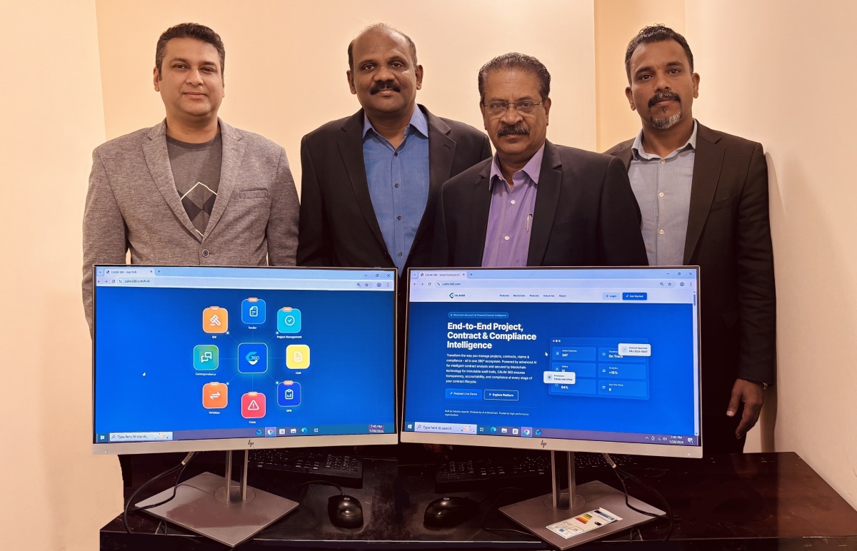 (From left) Davis Varghese, Jayakumar Madapattu, Dr. Varghese Koshy Panicker and Tins Varghese 

