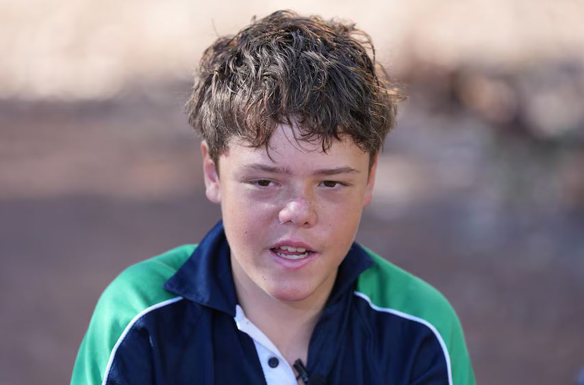 Austin tried to reach land on his kayak before it took on water in rough seas, then swam the rest of the way. (ABC News: Briana Shepherd)