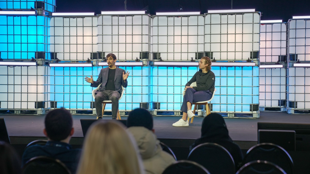 Charlton Boyd, Director at Affinity Partners, in conversation with Dan Ashton, Co-Founder and CEO of BrainCo, during the session 'From Silicon Valley to Doha: How Deep Partnerships Drive AI at Scale' at Web Summit Qatar 2026.