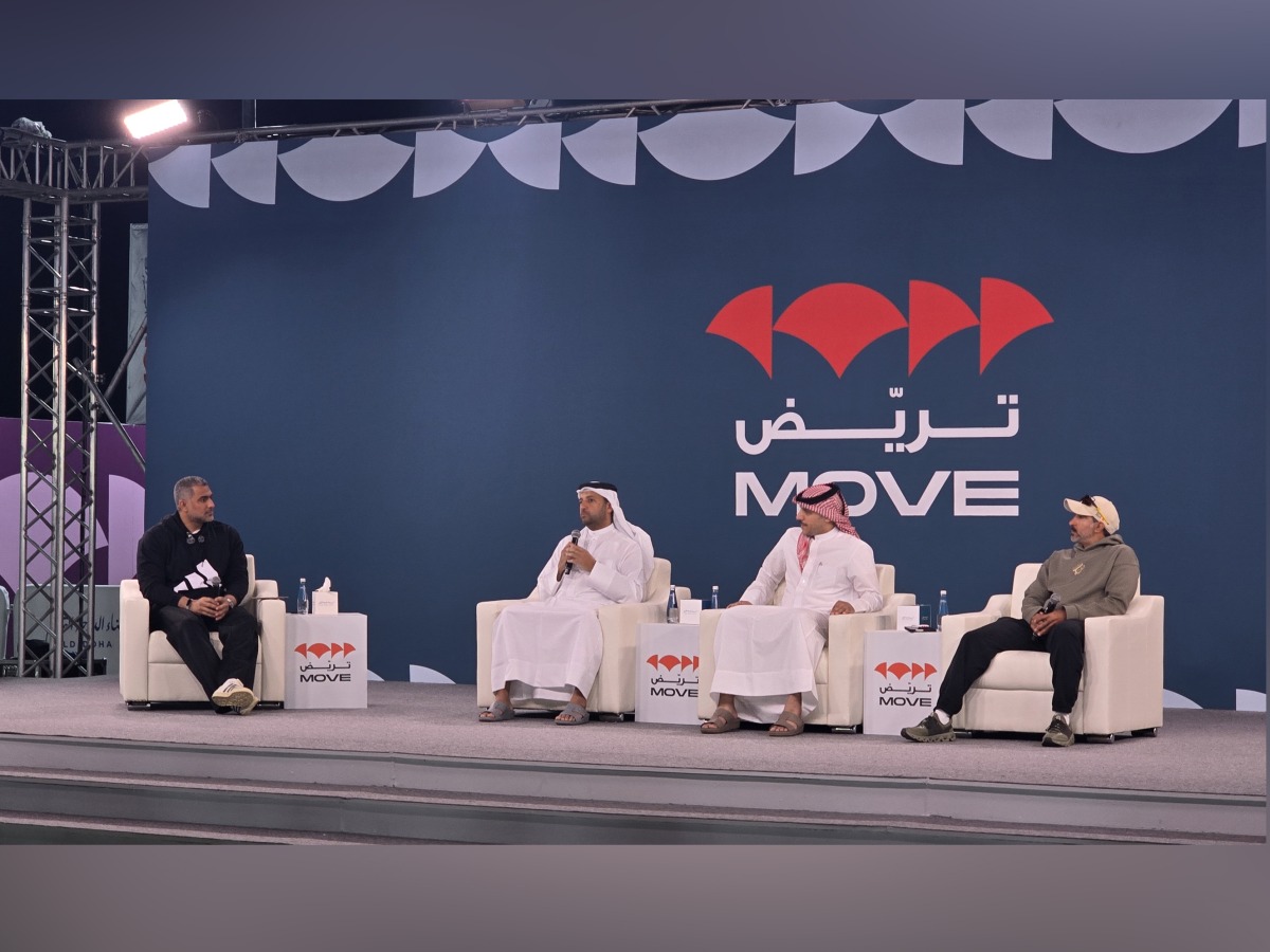 From Left to Right: CEO of the Samla Race Organizing Committee, Azzam Al-Mannai, President of the Qatar Cycling and Triathlon Federation, Abdulaziz Al Tamimi, and CEO of A13 Academy, Abdullah Shaheen Al Kaabi.