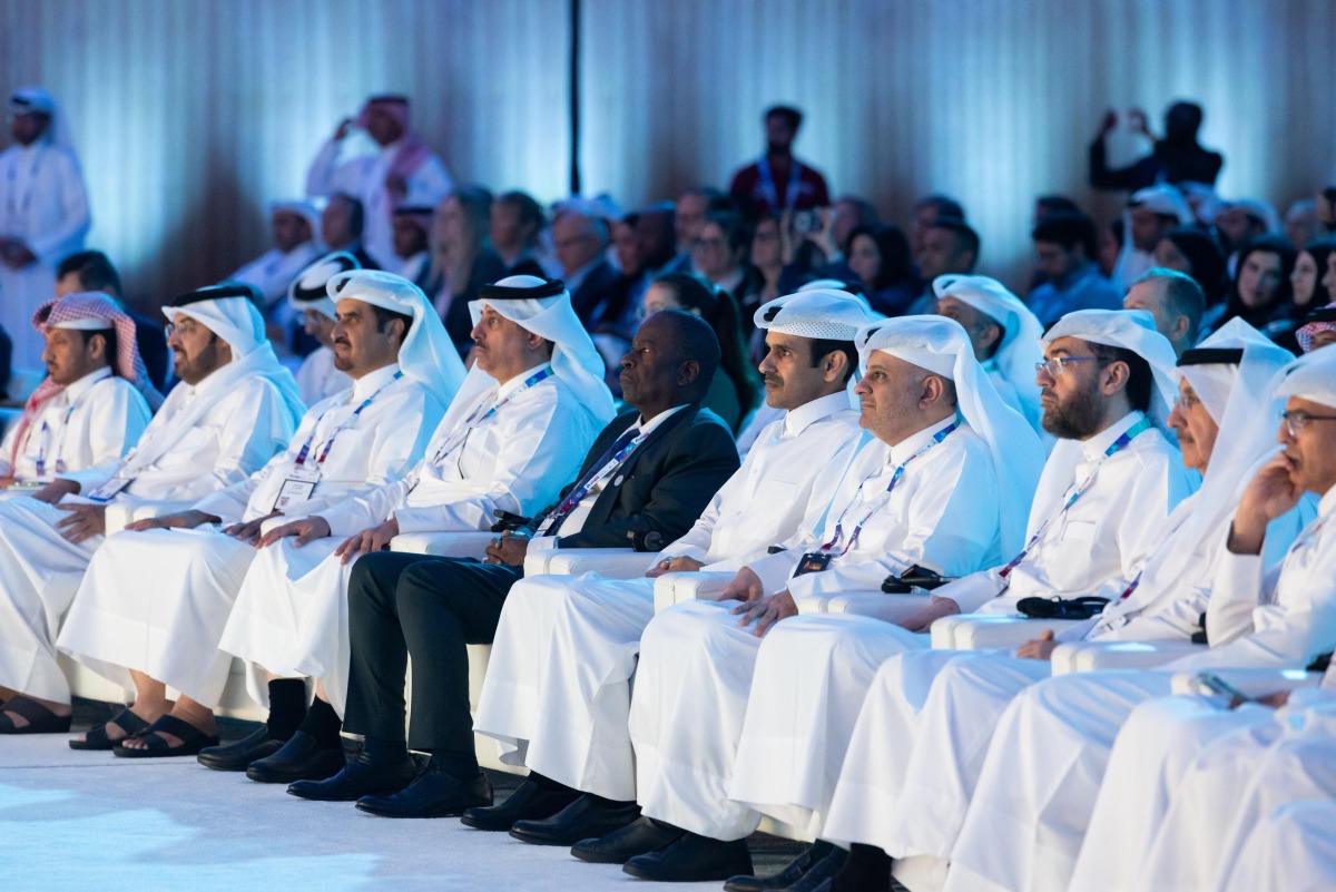 Minister of State for Energy Affairs, President and CEO of QatarEnergy H E Saad Sherida Al-Kaabi with other dignitaries during the LNG2026. 