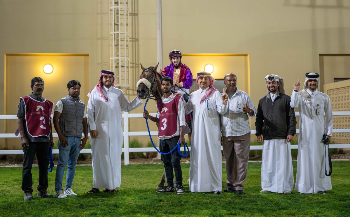 The connections of Hadi De Carrere celebrate their win. PIC: Juhaim/QREC 