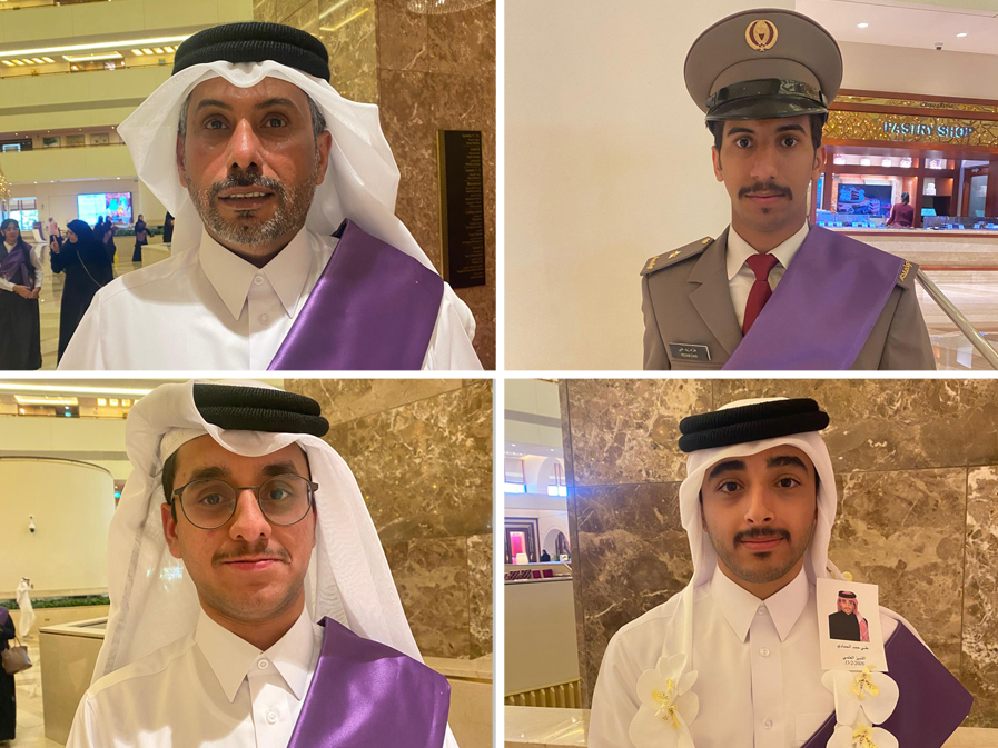 Clockwise from top left: Naji Saleh Ali Al-Yami, Hazem Zaid Ali Al-Marri, Ali Hamad Al-Hammadi and Omar Mohammed Al-Emadi