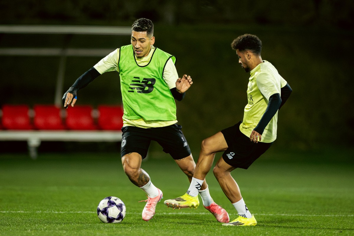 Al Sadd players during a training session.