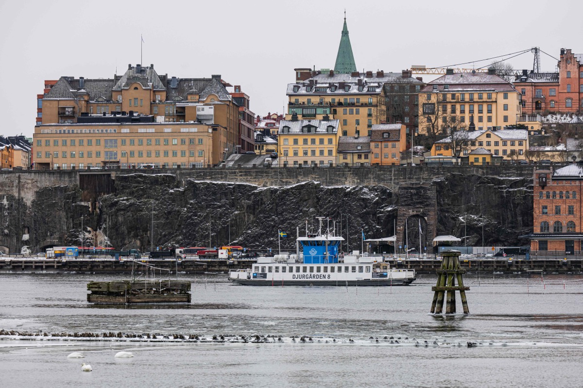 A 17th century shipwreck (front) is pictured after resurfacing in Stockholm, Sweden, on February 17, 2026. Photo by Jonathan NACKSTRAND / AFP