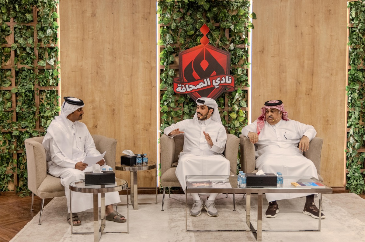 The discussion featured Managing Editor of Al Sharq newspaper Abdulaziz Al Maarefi ; Executive Director of the Qatar Sports For All Federation and member of the State’s National Sport Day Committee Abdullah Al Dosari; and was moderated by media figure Hussein Al Kathiri.