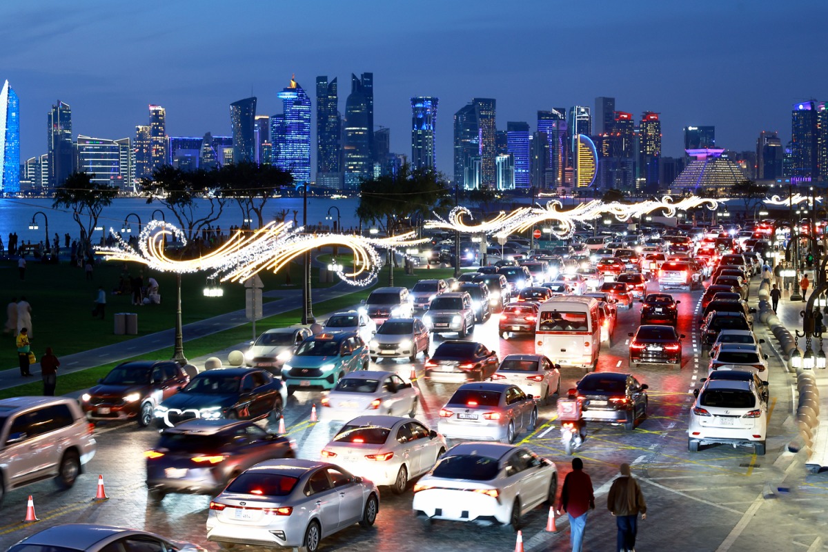 Files: Traffic on Old Doha Port during the first weekend of Ramadan. 