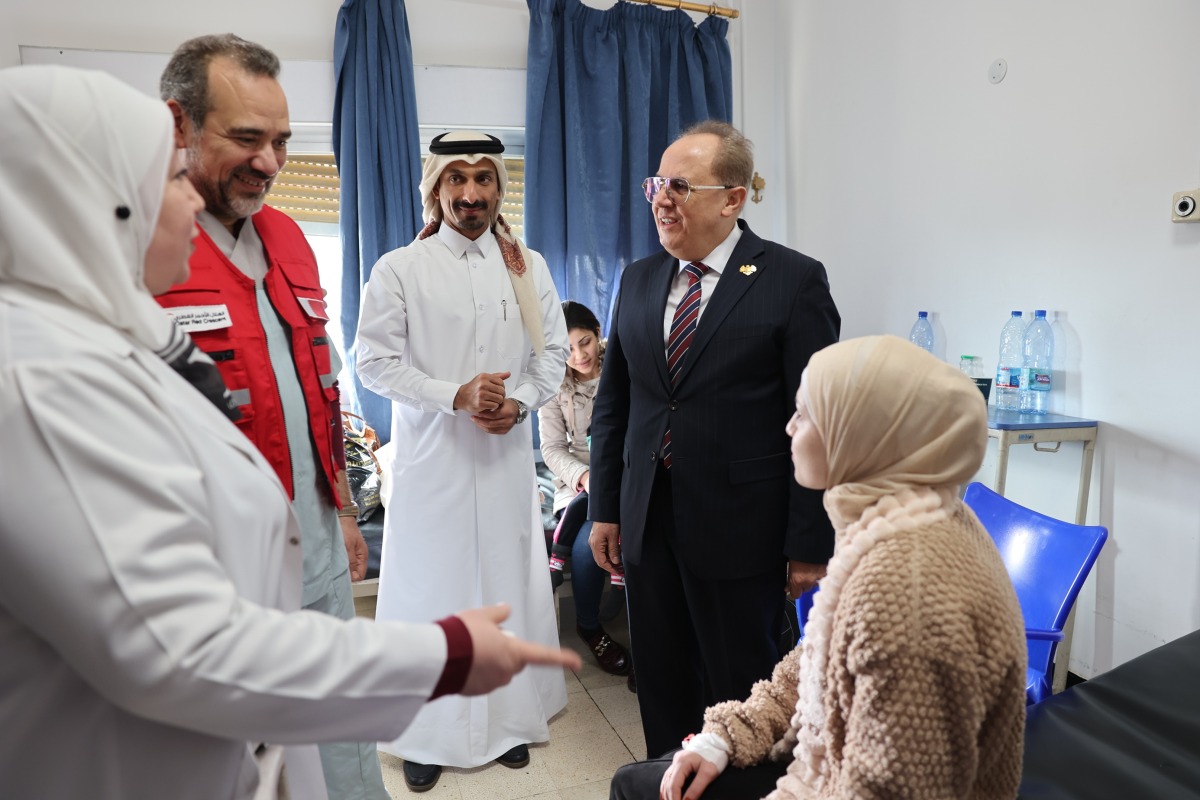Qatari Ambassador and other officials during the meeting.