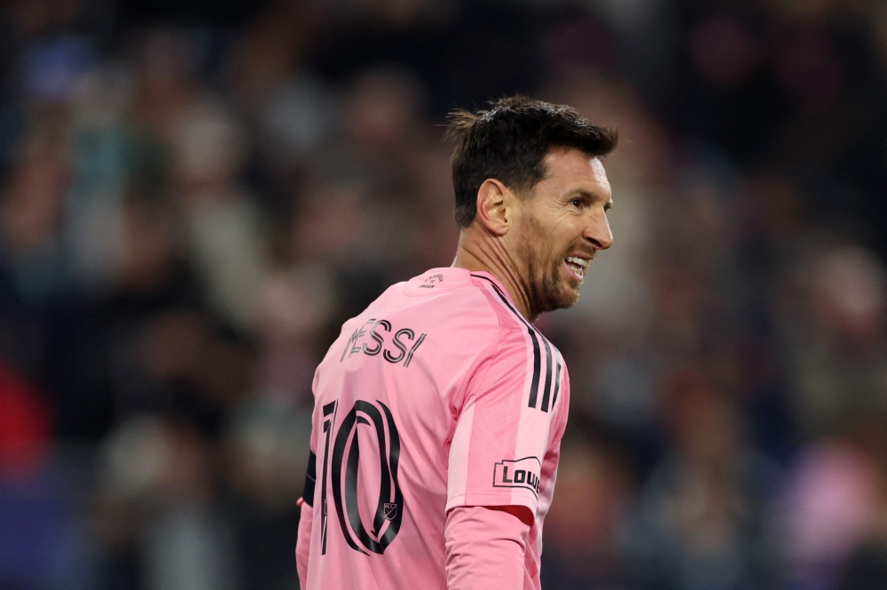 Lionel Messi #10 of Inter Miami CF reacts during the MLS match between DC United and Inter Miami CF at M&T Bank Stadium on March 07, 2026 in Baltimore, Maryland. Patrick Smith/Getty Images/AFP