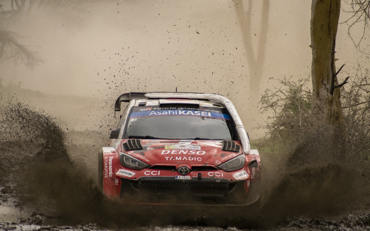 Japanese driver Katsuta Takamoto with his Irish co-driver Aaron Johnston compete on the third day of the WRC Safari Rally Kenya 2026 on the shores of Lake Elementaita in Naivasha, Nakuru County, Kenya, March 14, 2026. (Photo by Kevin Onnoka/Xinhua)